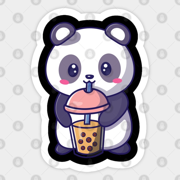 Cute Kawaii Bubble Tea lover Panda Sticker by Artist usha